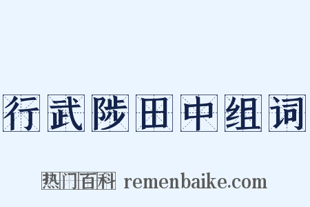 行武陟田中组词是什么意思的图片